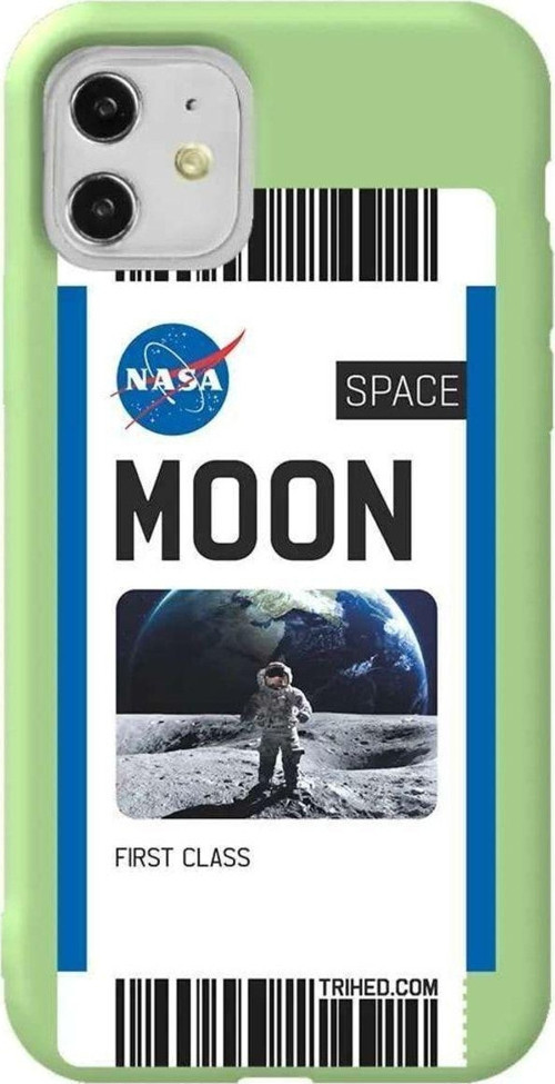 iPhone 11 Açık Yeşil Renkli Silikon Telefon Kılıfı - Moon Bileti