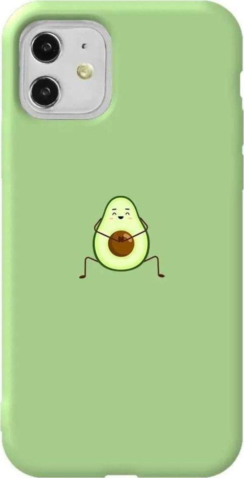 iPhone 11 Açık Yeşil Renkli Silikon Telefon Kılıfı - Cute Avokado