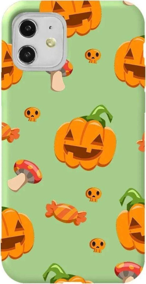 iPhone 11 Açık Yeşil Renkli Silikon Telefon Kılıfı - Deadly Pumpkin