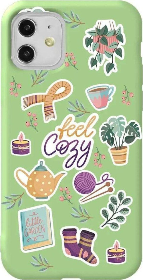 iPhone 11 Açık Yeşil Renkli Silikon Telefon Kılıfı - Feel Cozy