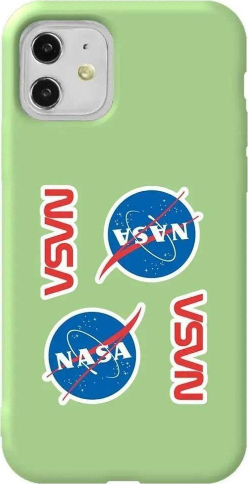 iPhone 11 Açık Yeşil Renkli Silikon Telefon Kılıfı - Space Station
