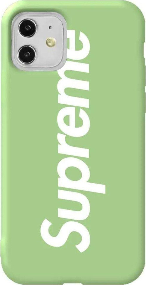 iPhone 11 Açık Yeşil Renkli Silikon Telefon Kılıfı - Supreme