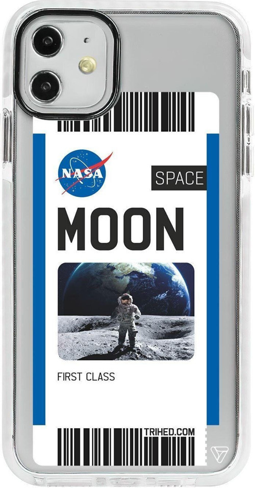 iPhone 11 Beyaz Impact Moon Bileti Premium Telefon Kılıfı