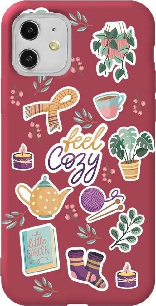 iPhone 11 Bordo Renkli Silikon Telefon Kılıfı - Feel Cozy