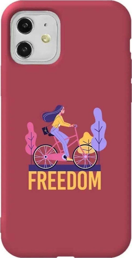 iPhone 11 Bordo Renkli Silikon Telefon Kılıfı - Freedom
