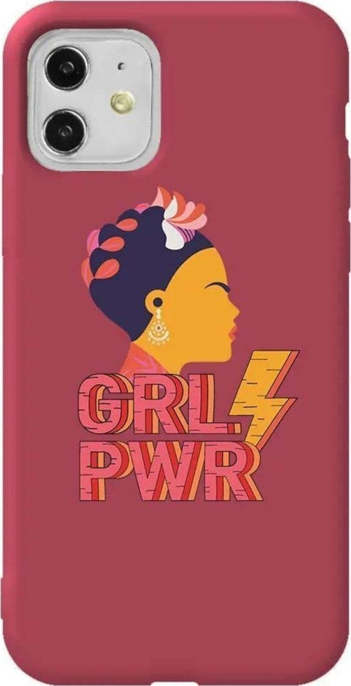 iPhone 11 Bordo Renkli Silikon Telefon Kılıfı - Grl Pwr