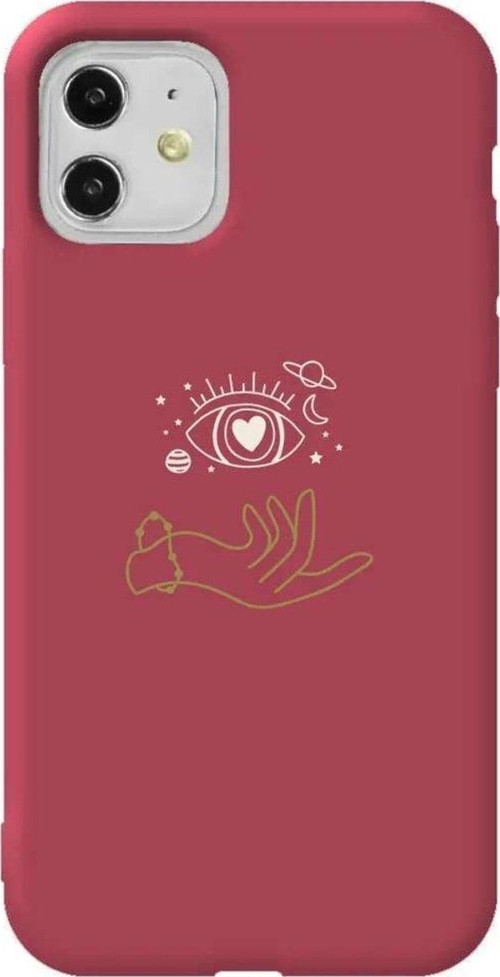 iPhone 11 Bordo Renkli Silikon Telefon Kılıfı - Hand Soul