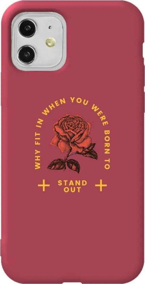 iPhone 11 Bordo Renkli Silikon Telefon Kılıfı - Stand Out