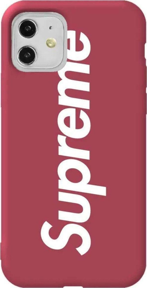 iPhone 11 Bordo Renkli Silikon Telefon Kılıfı - Supreme
