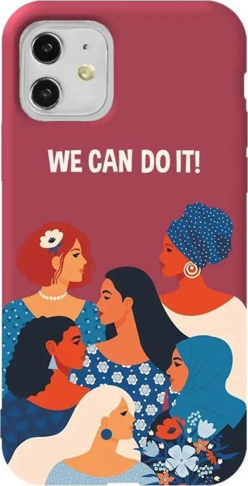iPhone 11 Bordo Renkli Silikon Telefon Kılıfı - We Can Do It! 2