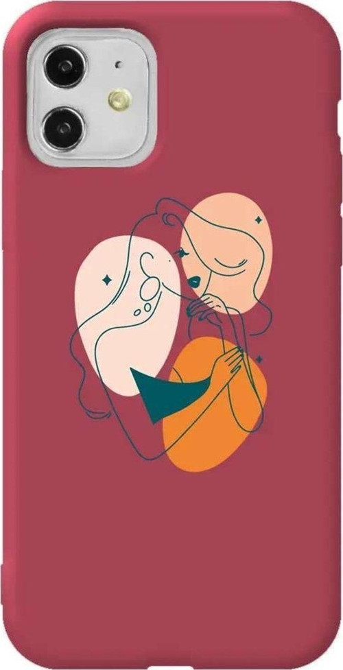 iPhone 11 Bordo Renkli Silikon Telefon Kılıfı - Night