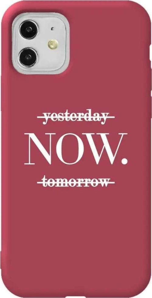 iPhone 11 Bordo Renkli Silikon Telefon Kılıfı - Now