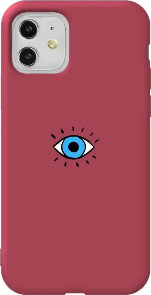 iPhone 11 Bordo Renkli Silikon Telefon Kılıfı - One Eye