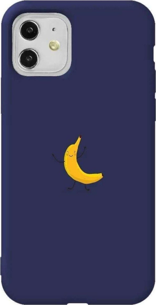 iPhone 11 Lacivert Renkli Silikon Telefon Kılıfı - Cute Muz