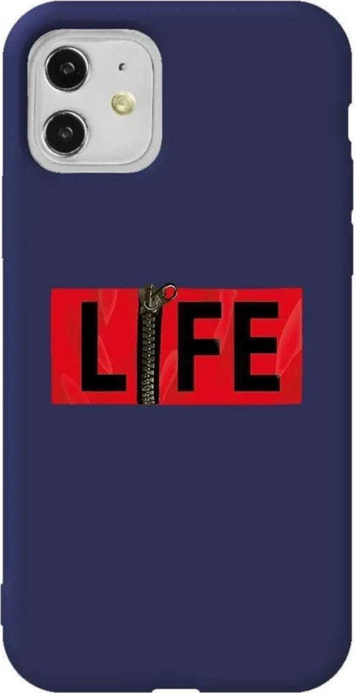iPhone 11 Lacivert Renkli Silikon Telefon Kılıfı - Life