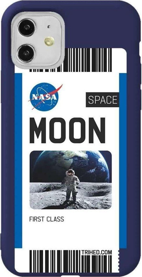 iPhone 11 Lacivert Renkli Silikon Telefon Kılıfı - Moon Bileti