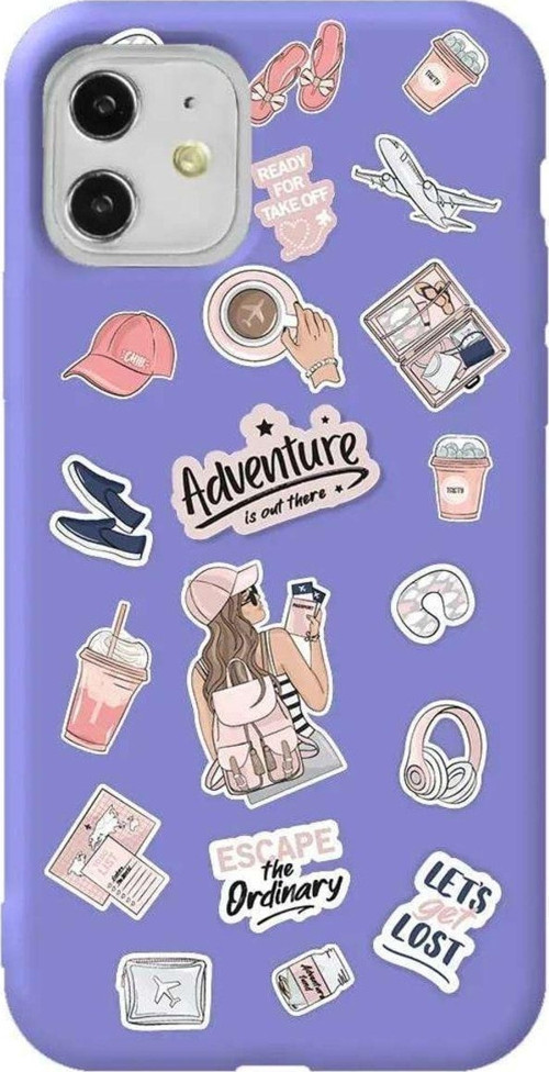 iPhone 11 Lila Renkli Silikon Telefon Kılıfı - Adventure