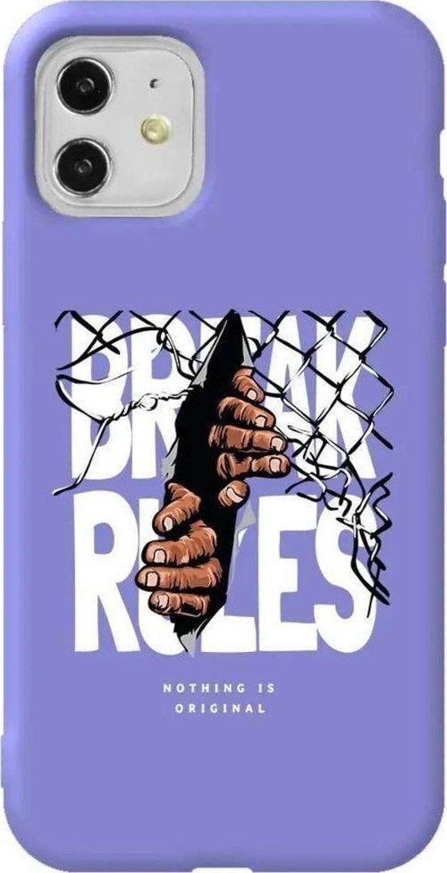 iPhone 11 Lila Renkli Silikon Telefon Kılıfı - Break Rules