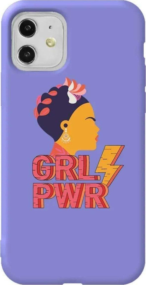 iPhone 11 Lila Renkli Silikon Telefon Kılıfı - Grl Pwr