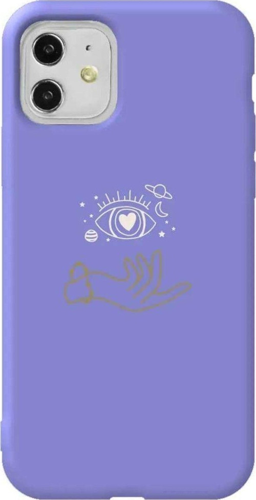 iPhone 11 Lila Renkli Silikon Telefon Kılıfı - Hand Soul