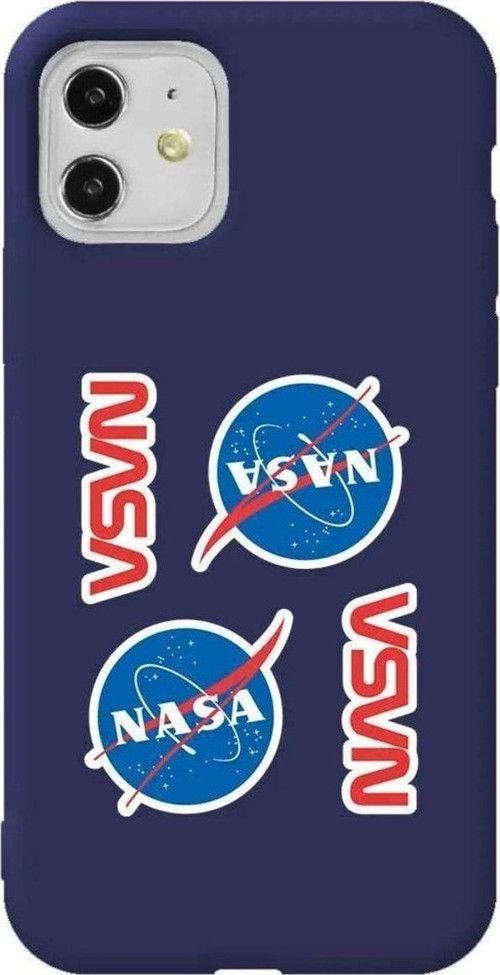 iPhone 11 Lacivert Renkli Silikon Telefon Kılıfı - Space Station