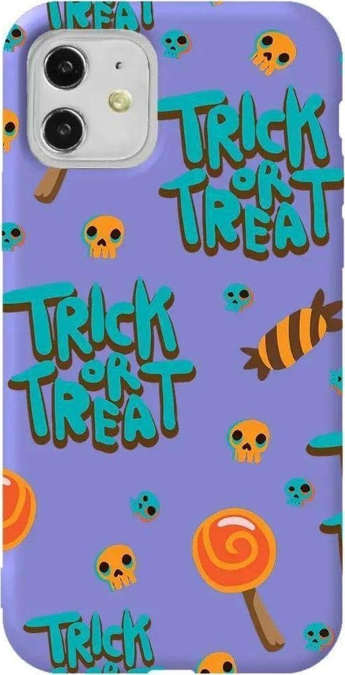 iPhone 11 Lila Renkli Silikon Telefon Kılıfı - Hypnotic Trick Or Treat