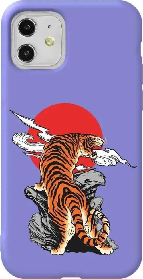 iPhone 11 Lila Renkli Silikon Telefon Kılıfı - Kukreyen Leopar
