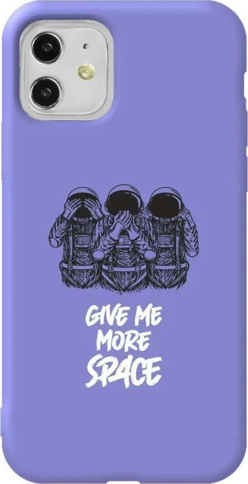 iPhone 11 Lila Renkli Silikon Telefon Kılıfı - 3 Maymun