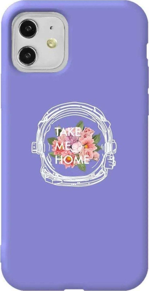 iPhone 11 Lila Renkli Silikon Telefon Kılıfı - Take Me Home