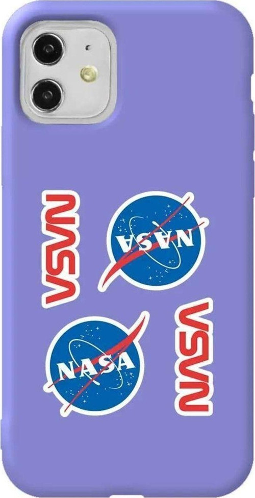 iPhone 11 Lila Renkli Silikon Telefon Kılıfı - Space Station