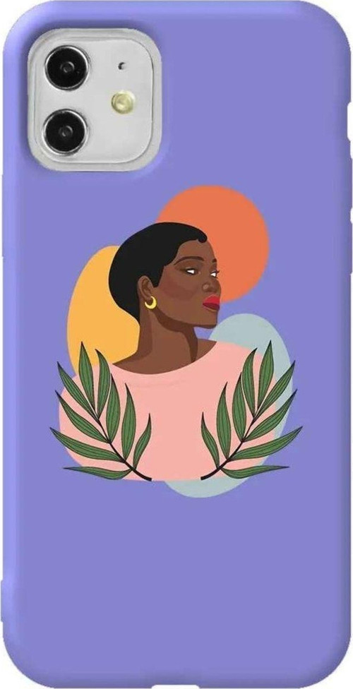 iPhone 11 Lila Renkli Silikon Telefon Kılıfı - Stefania