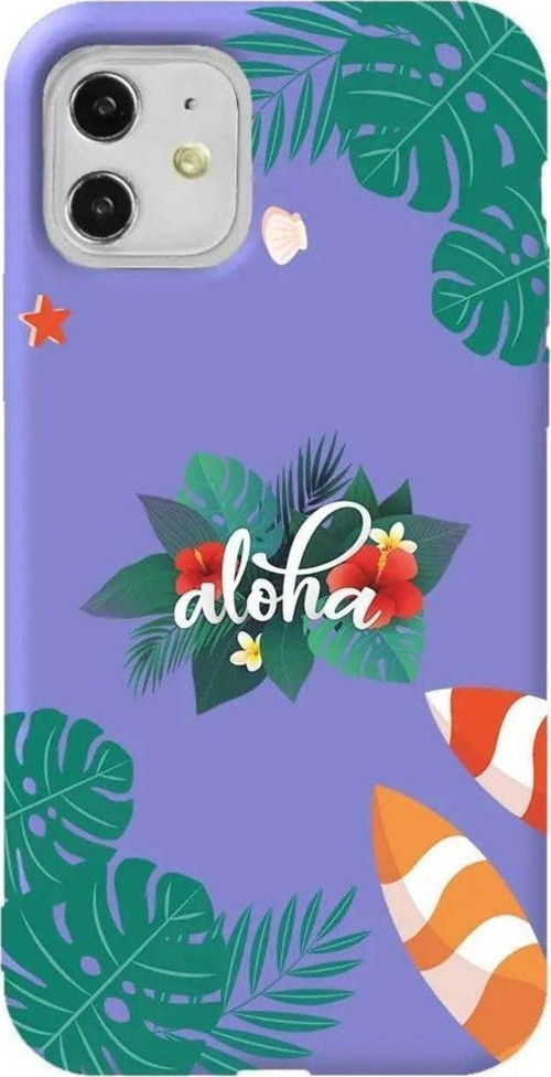 iPhone 11 Lila Renkli Silikon Telefon Kılıfı - Summer