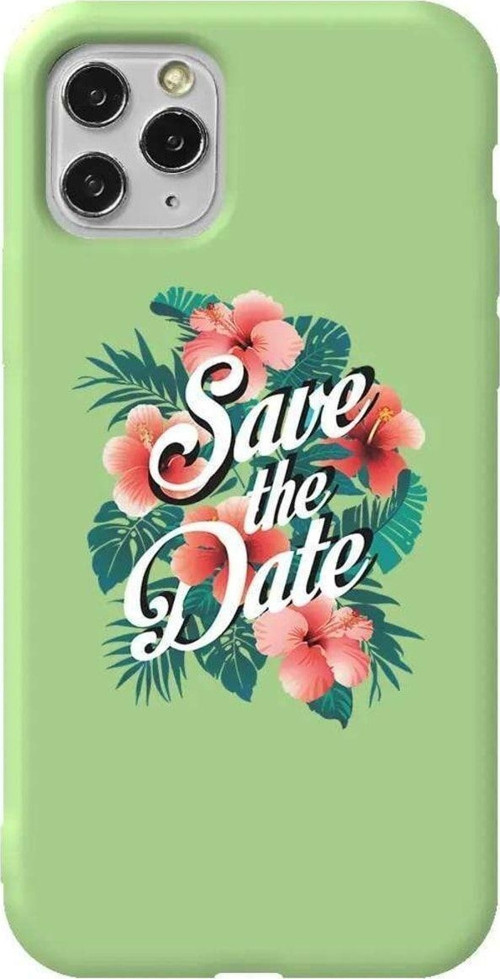 İphone 11 Pro Açık Yeşil Renkli Silikon Telefon Kılıfı - Save The Date