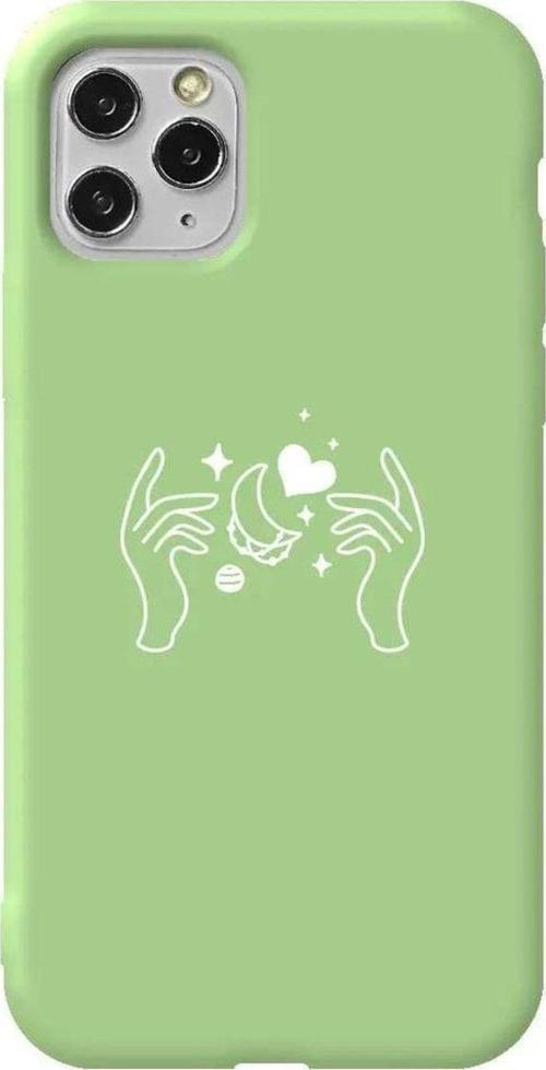 İphone 11 Pro Açık Yeşil Renkli Silikon Telefon Kılıfı - Hands Dream