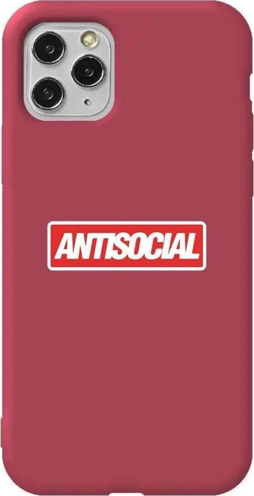 İphone 11 Pro Bordo Renkli Silikon Telefon Kılıfı - Anti Sosyal