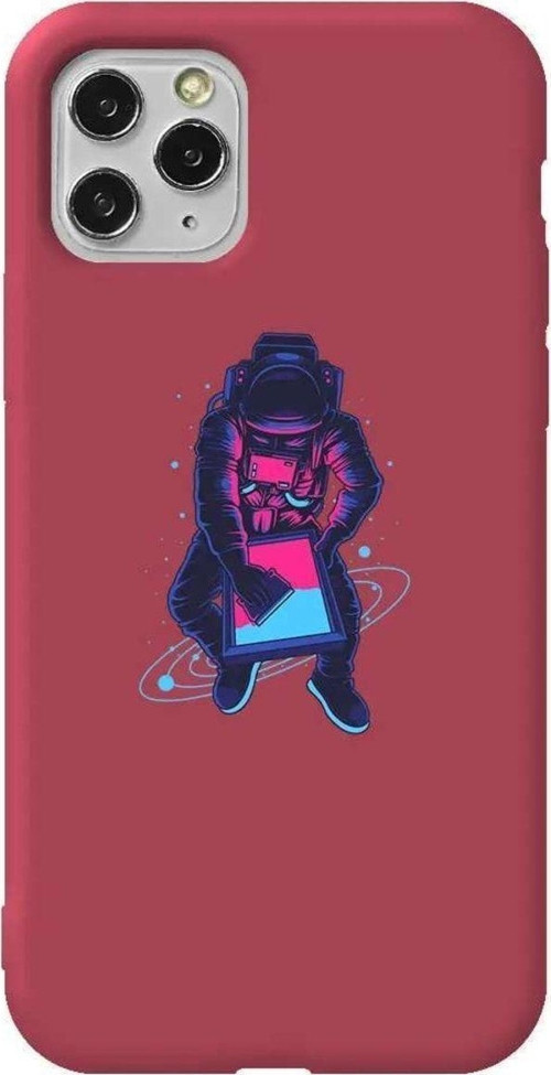 İphone 11 Pro Bordo Renkli Silikon Telefon Kılıfı - Mavi Dunya