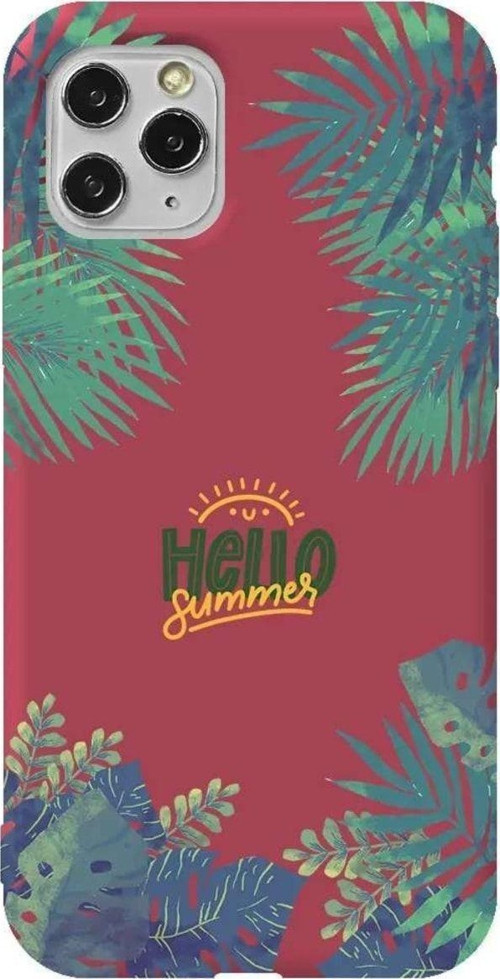 İphone 11 Pro Bordo Renkli Silikon Telefon Kılıfı - Hello Summer