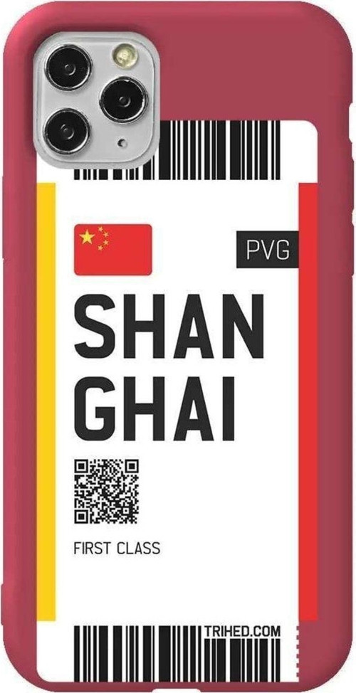 İphone 11 Pro Bordo Renkli Silikon Telefon Kılıfı - Shanghai Bileti