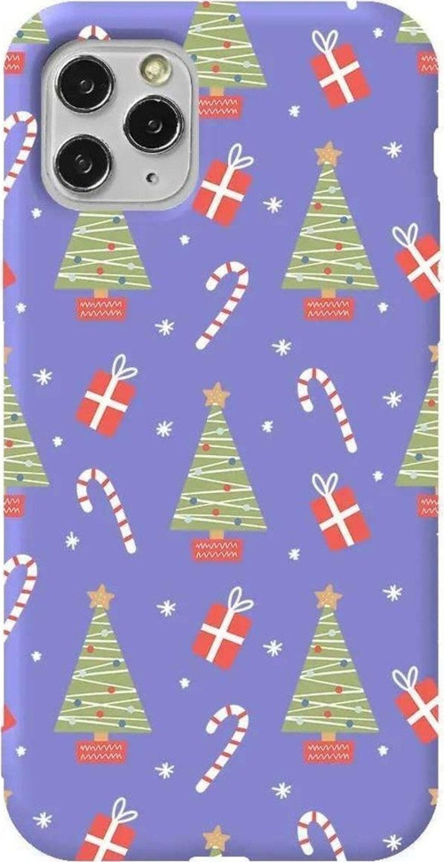 İphone 11 Pro Lila Renkli Silikon Telefon Kılıfı - Christmas Candy