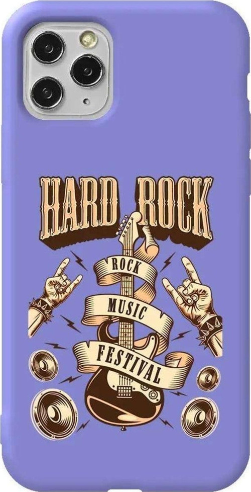 İphone 11 Pro Lila Renkli Silikon Telefon Kılıfı - Hard Rock
