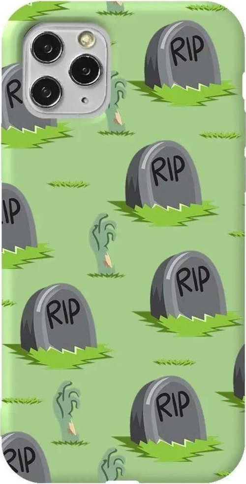 İphone 11 Pro Max Açik Yesil Renkli Silikon Telefon Kılıfı - Hallowen Rip