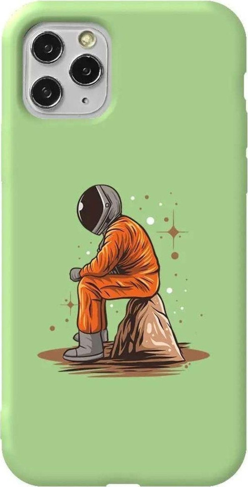 İphone 11 Pro Max Açik Yesil Renkli Silikon Telefon Kılıfı - Alone