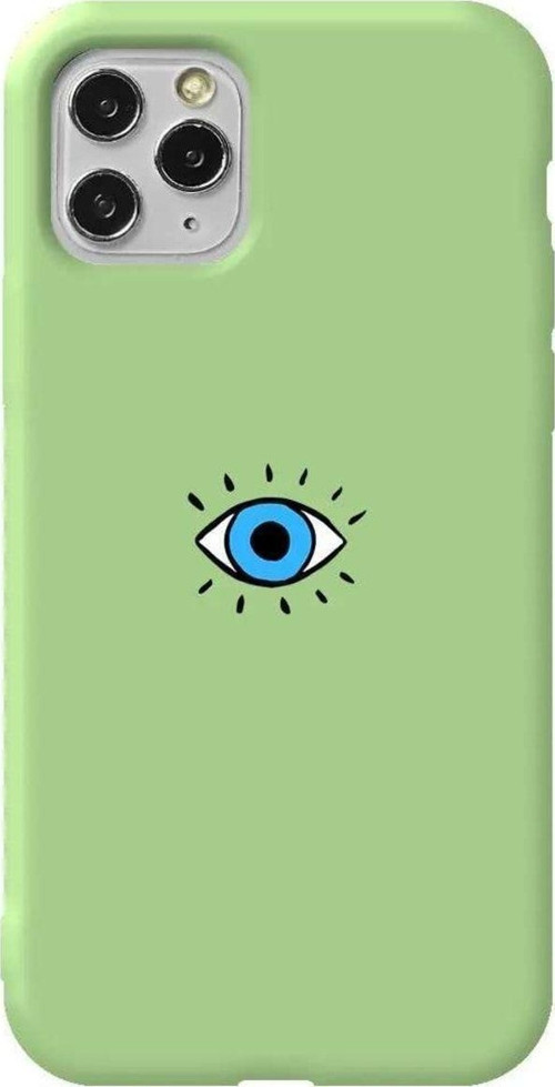 İphone 11 Pro Max Açik Yesil Renkli Silikon Telefon Kılıfı - One Eye