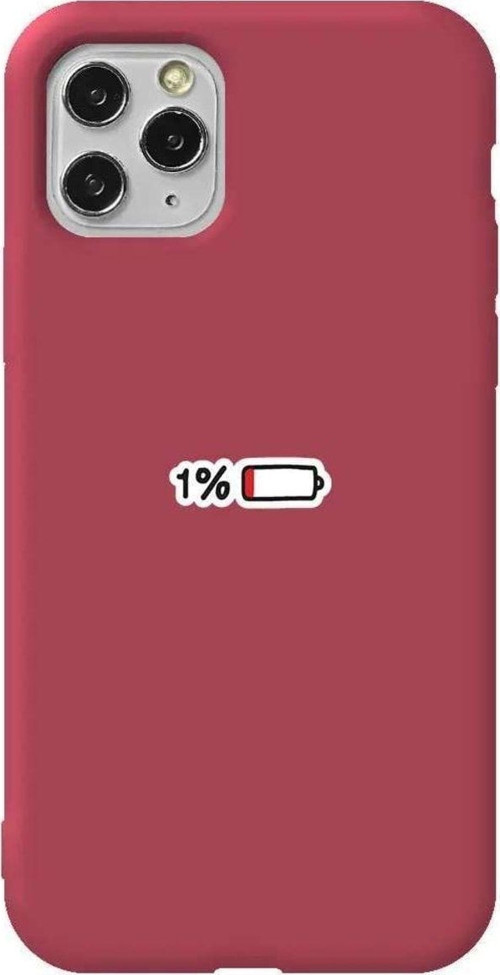 İphone 11 Pro Max Bordo Renkli Silikon Telefon Kılıfı - Low Charge