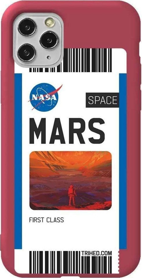 İphone 11 Pro Max Bordo Renkli Silikon Telefon Kılıfı - Mars Bileti