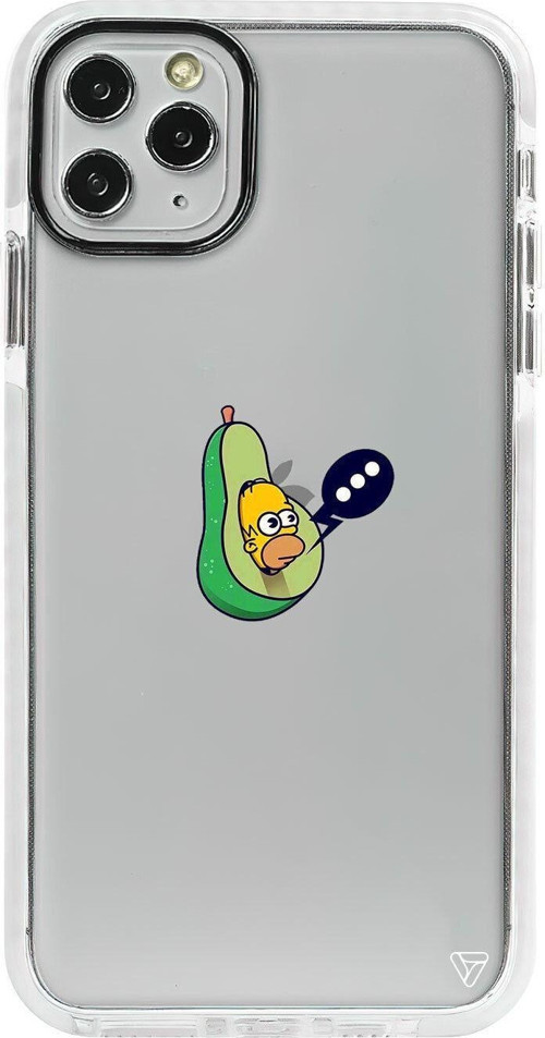 İphone 11 Pro Max Beyaz Impact Avokado Simpson Premium Telefon Kılıfı