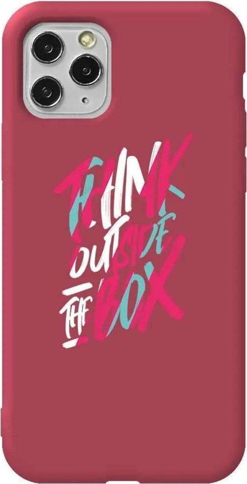 İphone 11 Pro Max Bordo Renkli Silikon Telefon Kılıfı - Outside Box