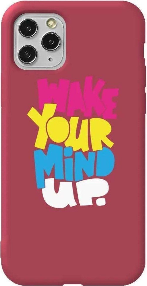 İphone 11 Pro Max Bordo Renkli Silikon Telefon Kılıfı - Wake Your Mind Up
