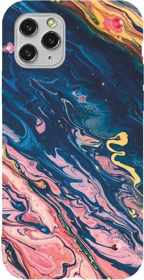 İphone 11 Pro Max Bordo Renkli Silikon Telefon Kılıfı - Yagli Boya