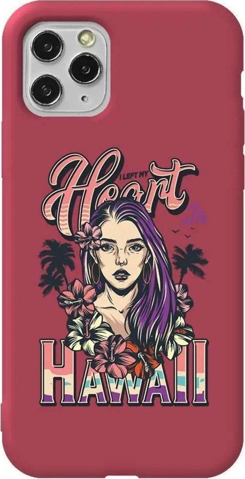 İphone 11 Pro Max Bordo Renkli Silikon Telefon Kılıfı - Hawai